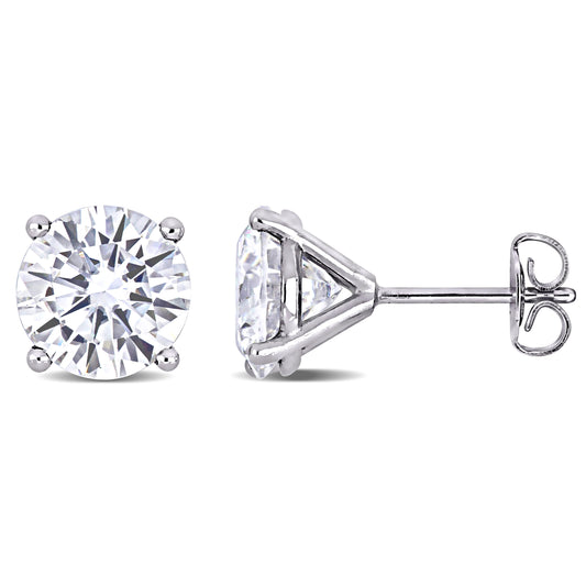 4 CT DEW Created Moissanite-White Stud Earrings 14k Gold White