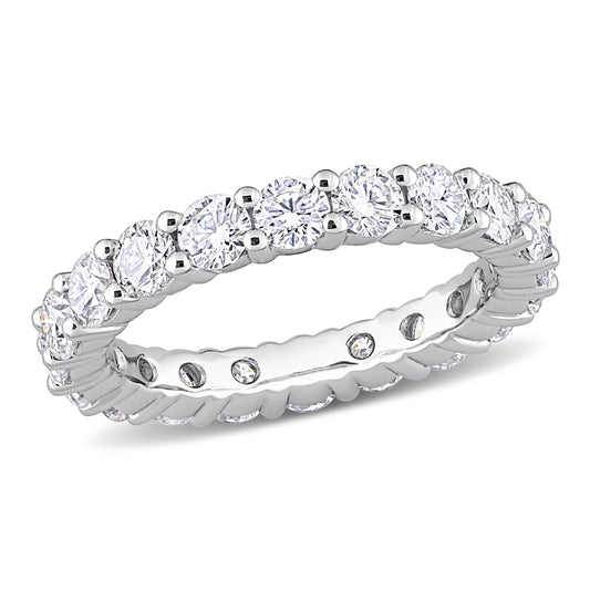 2 1/2 CT DEW Created Moissanite-White Eternity Ring Silver