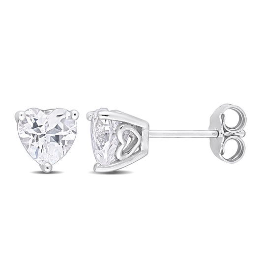 1 4/5 ct TGW Created white sapphire fashion post earrings silver