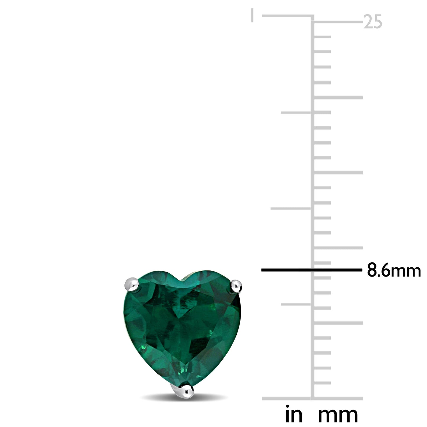 3 ct TGW Created emerald fashion post earrings silver