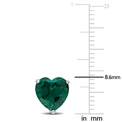 3 ct TGW Created emerald fashion post earrings silver