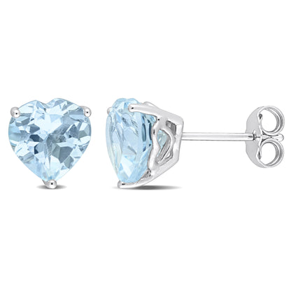 4 ct TGW Blue topaz - sky fashion post earrings silver