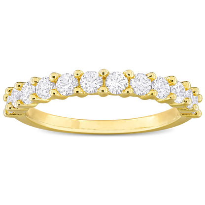 1 1/10 CT TGW Created White Sapphire Stackable Ring