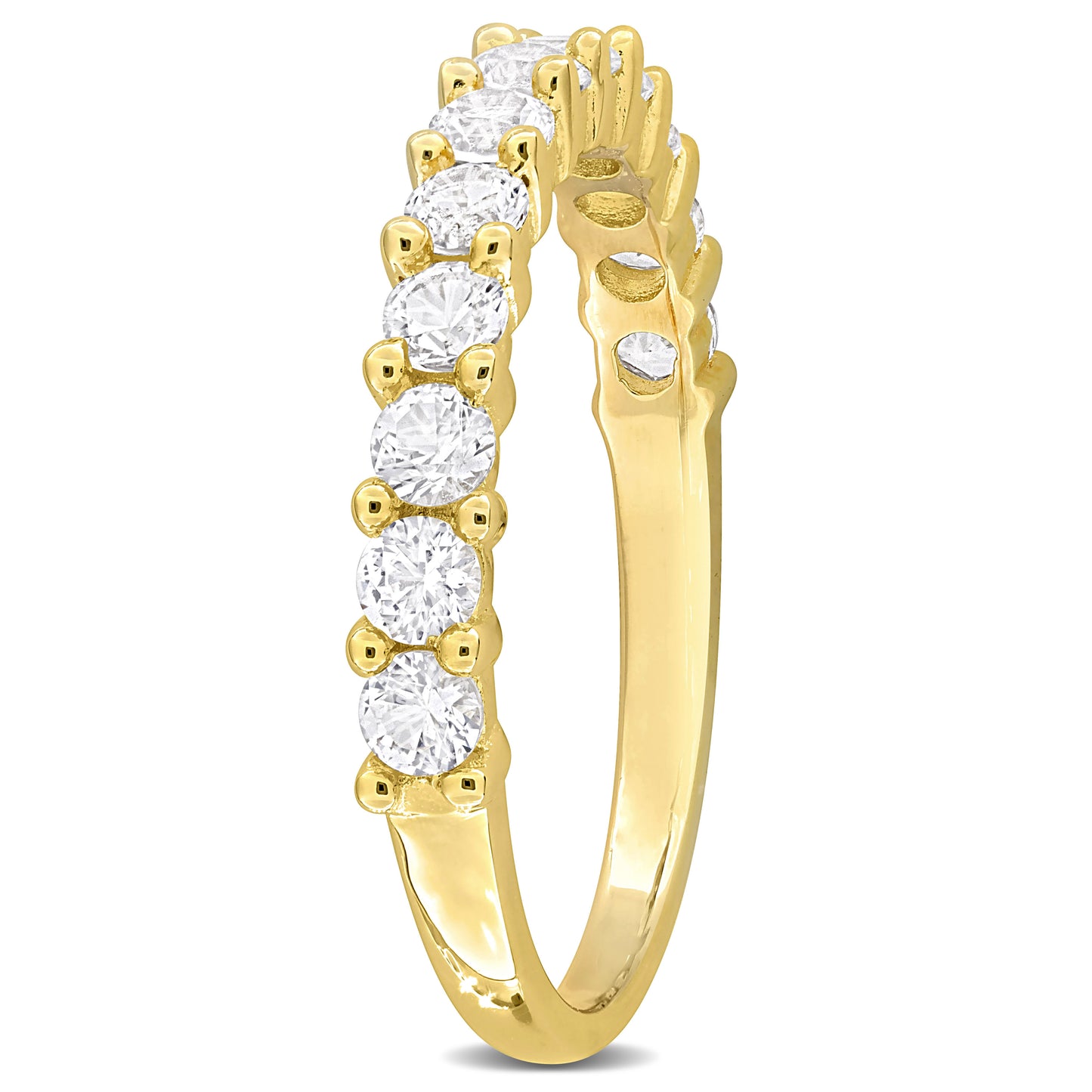 1 1/10 CT TGW Created White Sapphire Stackable Ring