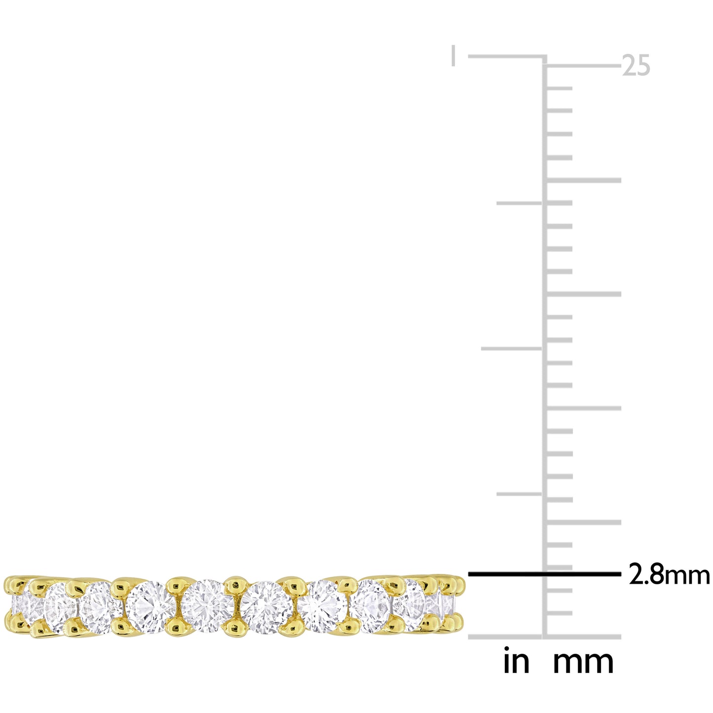 1 1/10 CT TGW Created White Sapphire Stackable Ring