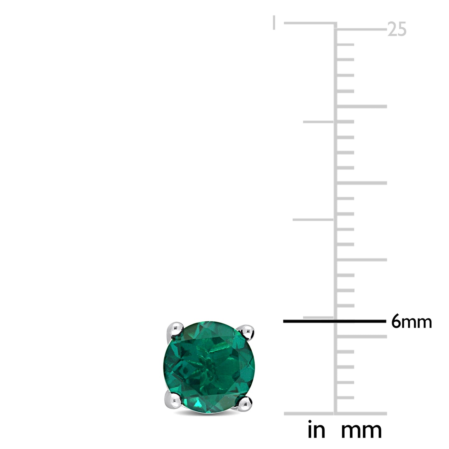 1 3/4 ct TGW created emerald stud earrings silver