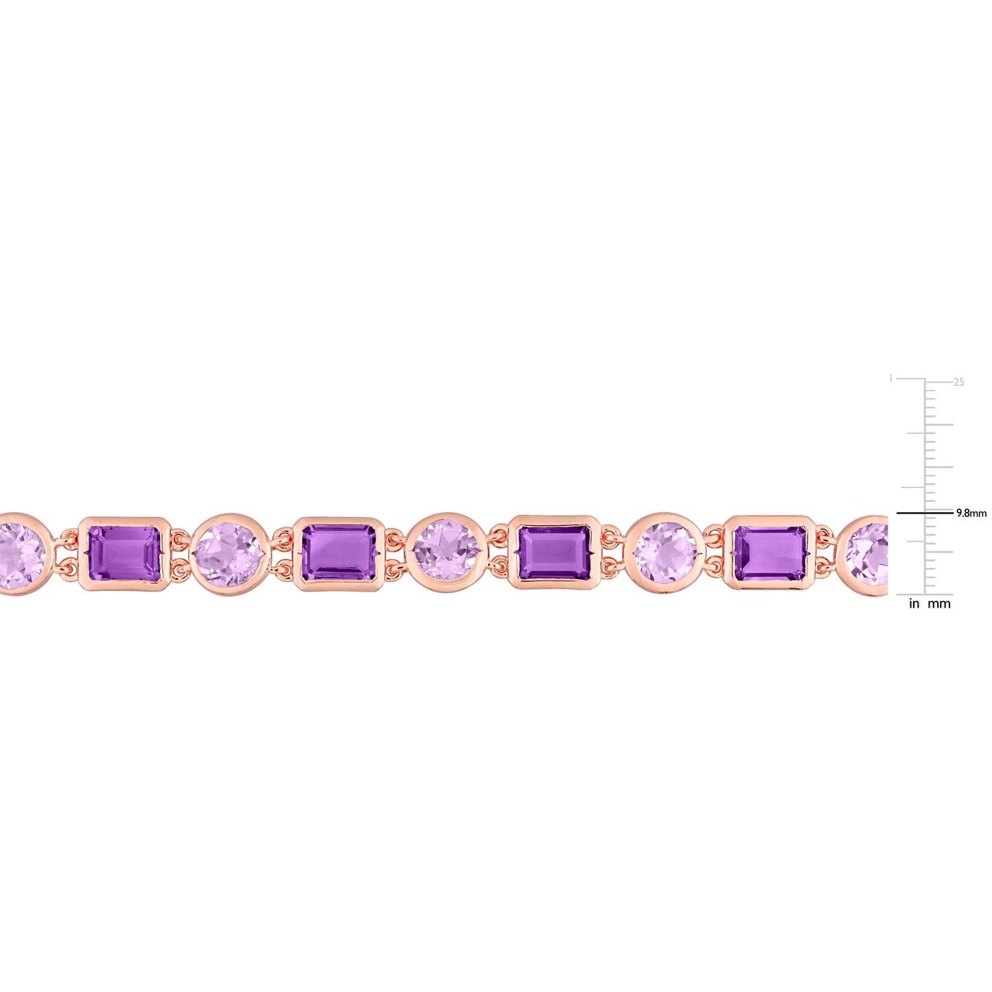 67 ct TGW Amethyst rose de france necklace pink silver length (inches): 16