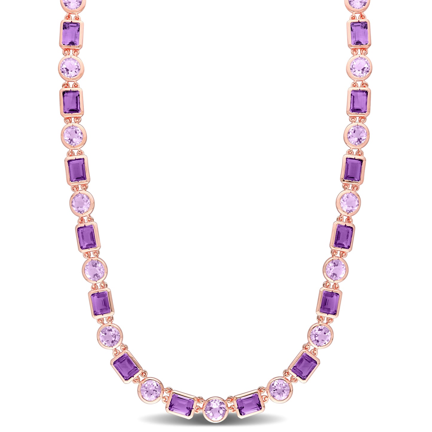 67 ct TGW Amethyst rose de france necklace pink silver length (inches): 16