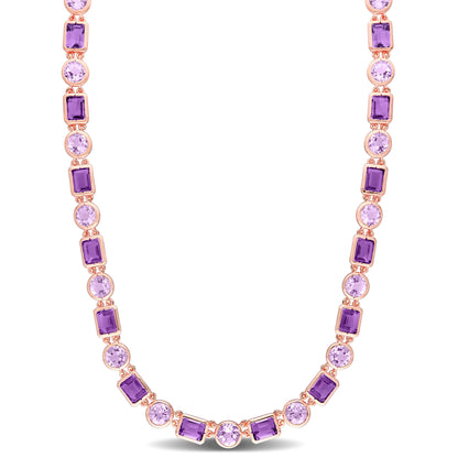 67 ct TGW Amethyst rose de france necklace pink silver length (inches): 16