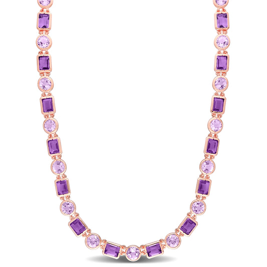67 ct TGW Amethyst rose de france necklace pink silver length (inches): 16