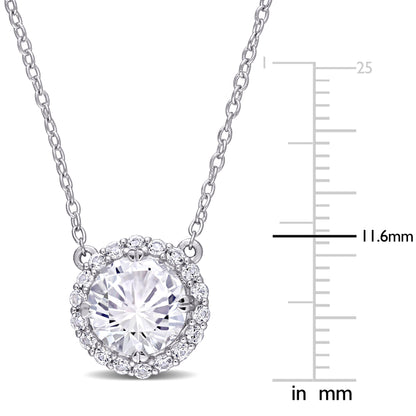 2 3/4 ct TGW Created white sapphire fashion pendant with chain silver