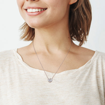 2 3/4 ct TGW Created white sapphire fashion pendant with chain silver