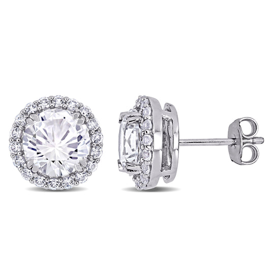 5 1/2 ct TGW C reated white sapphire fashion post earrings silver