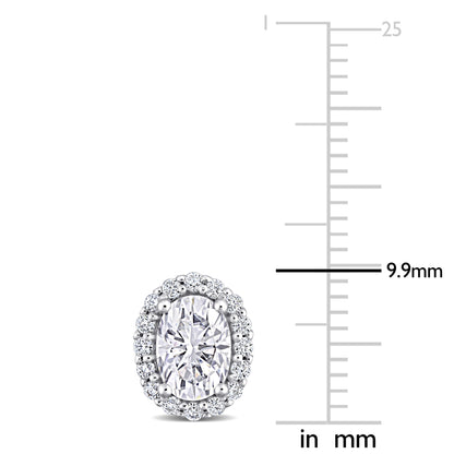 10k White Gold Moissanite Oval Stud Earrings