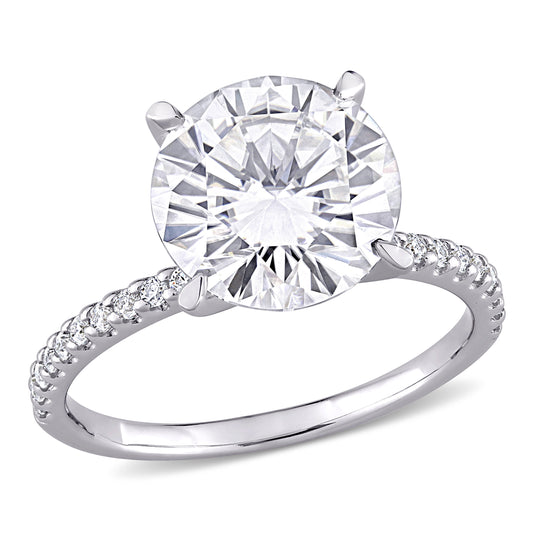 4 CT DEW Created Moissanite-White Fashion Ring 10k White Gold