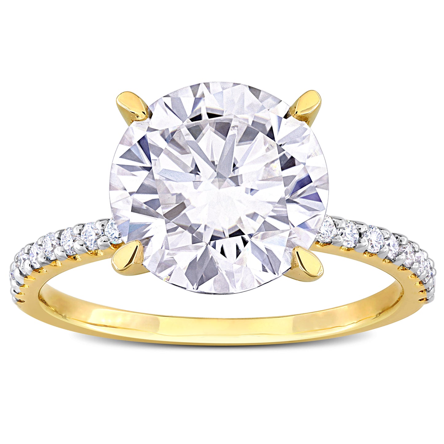 3 3/4 CT DEW Created Moissanite-White Fashion Ring 10k Yellow Gold