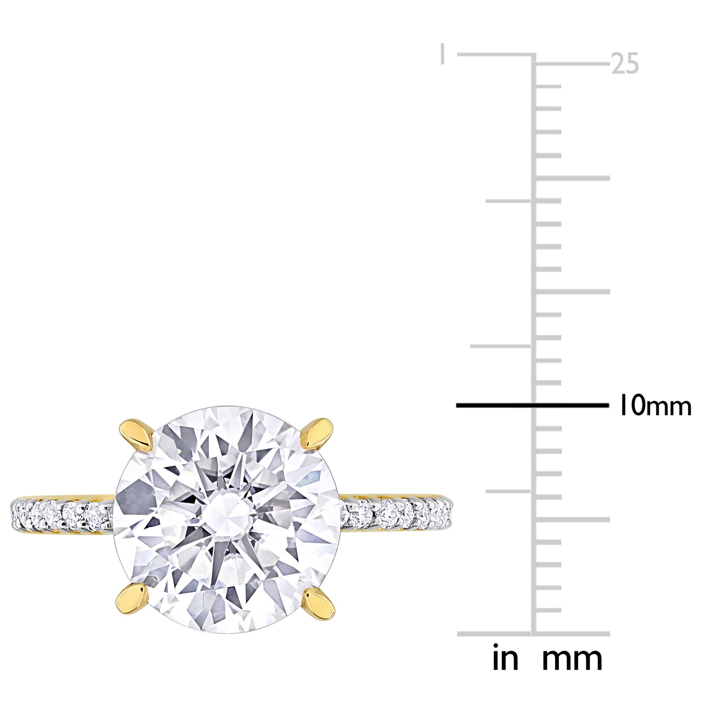 3 3/4 CT DEW Created Moissanite-White Fashion Ring 10k Yellow Gold