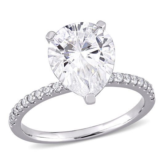 3 1/2 CT DEW Created Moissanite-White Fashion Ring 10k White Gold