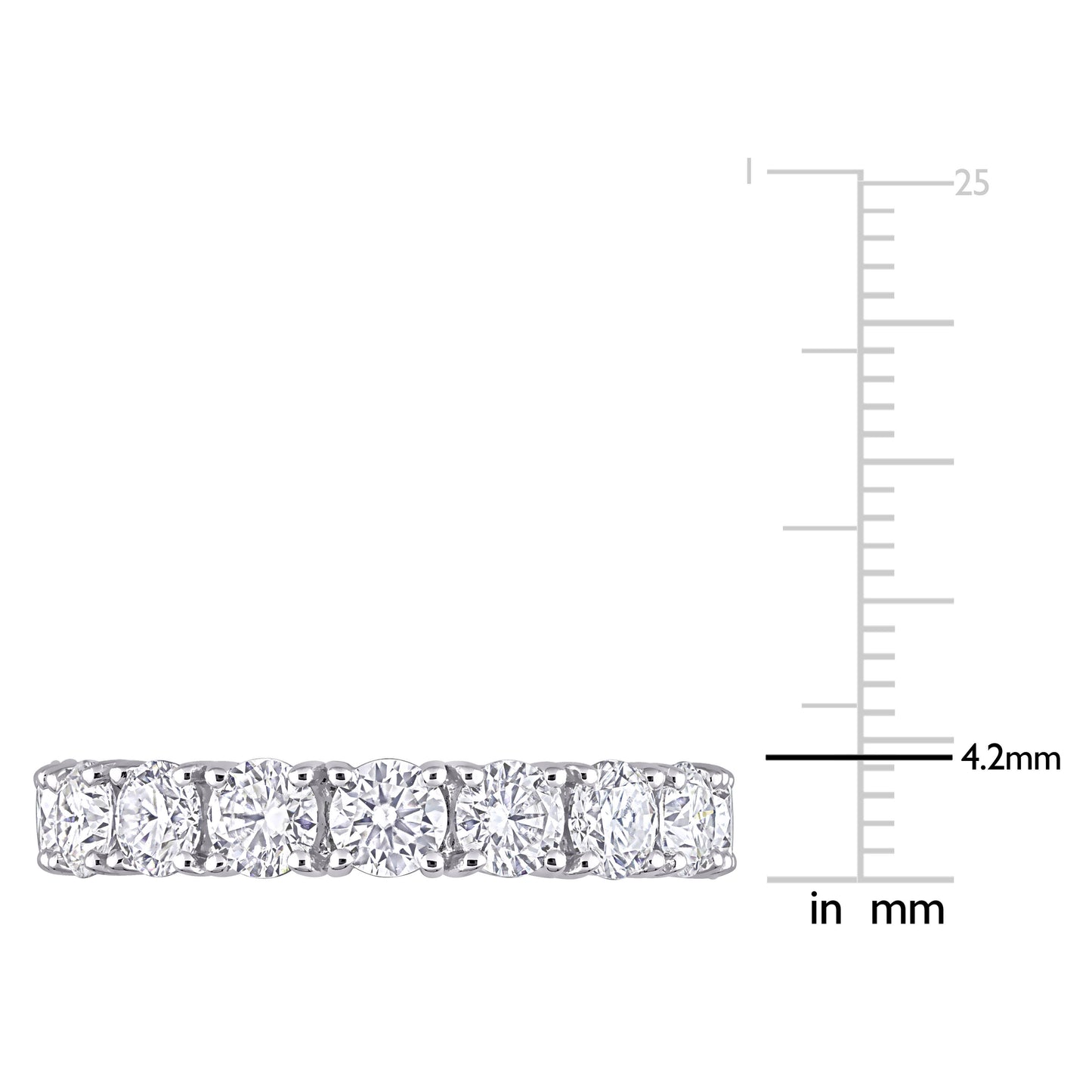 4 1/4 CT DEW Created Moissanite-White Fashion Ring 10k White Gold