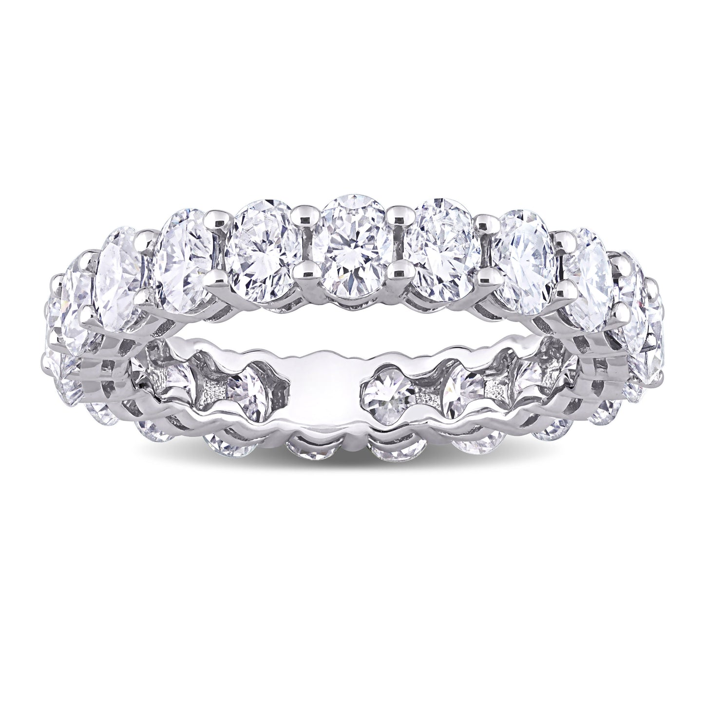4 1/5 CT DEW Created Moissanite-White Fashion Ring 14k White Gold Size: 7