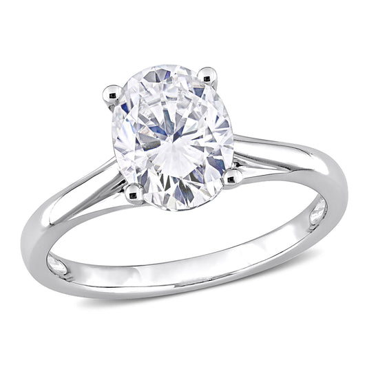 2 CT DEW Created Moissanite-White Fashion Ring 14k White Gold