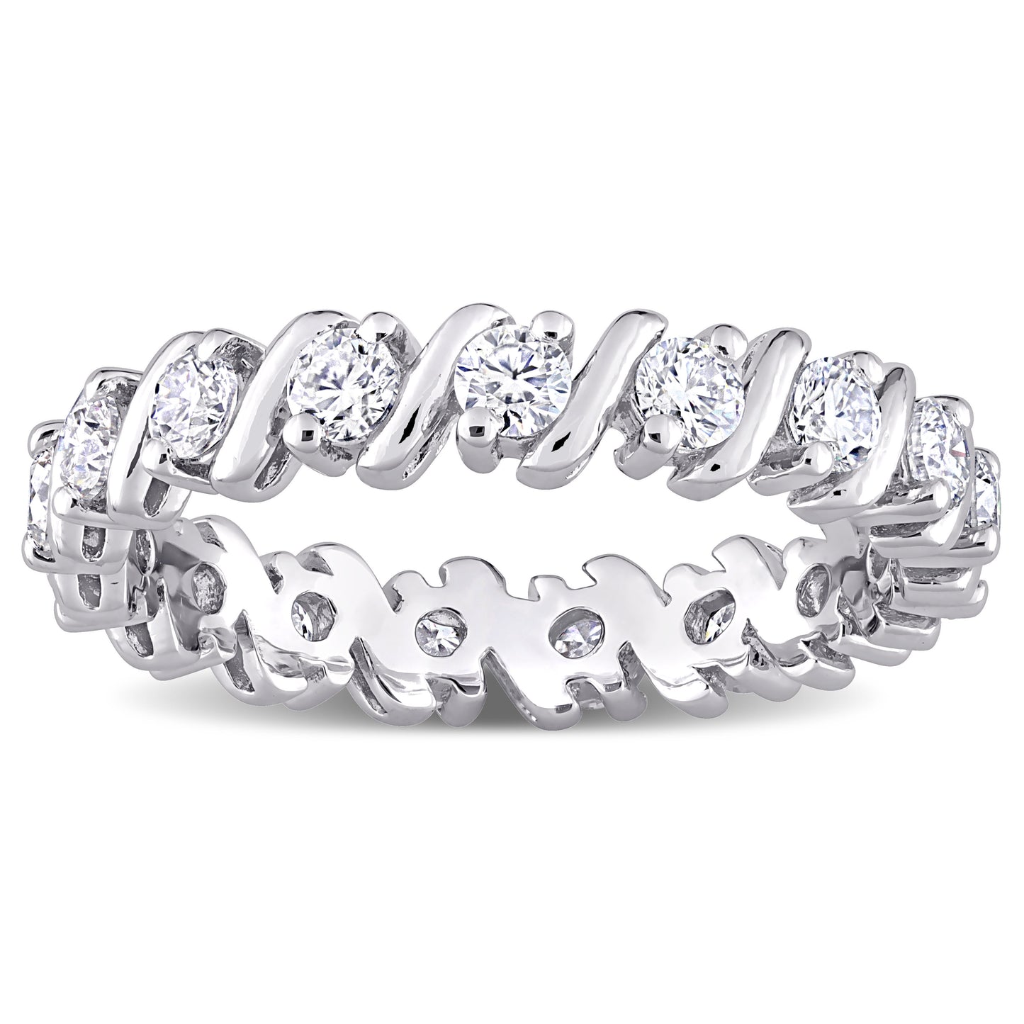 1 ct Dew created moissanite-white eternity ring silver