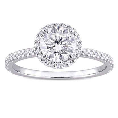 1 1/4 ct Dew created moissanite-white fashion ring silver