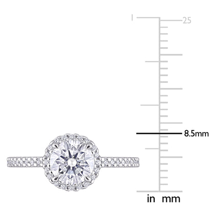 1 1/4 ct Dew created moissanite-white fashion ring silver