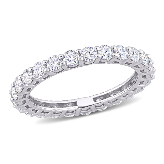 1 1/2 CT DEW Created Moissanite-White Eternity Ring 10k White Gold