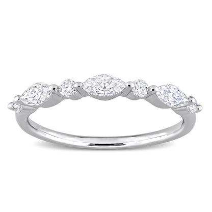 1/2 ct Dew created moissanite-white fashion ring silver