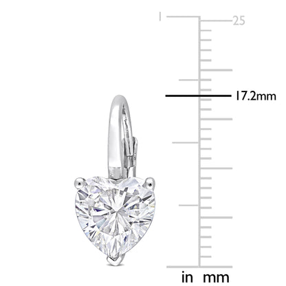 4 ct Dew created moissanite-white leverback earrings silver