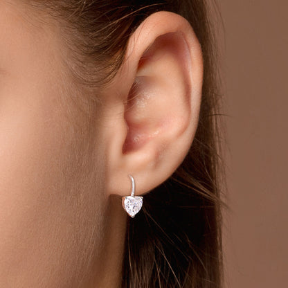 4 ct Dew created moissanite-white leverback earrings silver