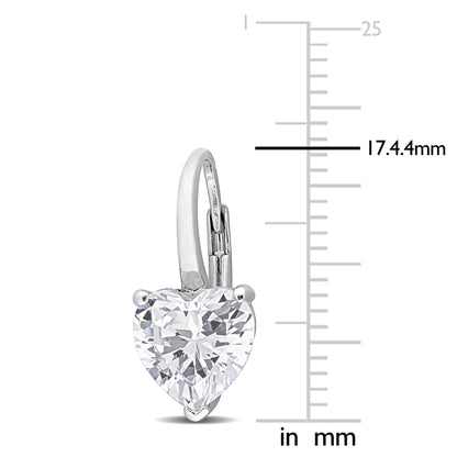 4 CT TGW White Cubic Zirconia LeverBack Earrings Silver