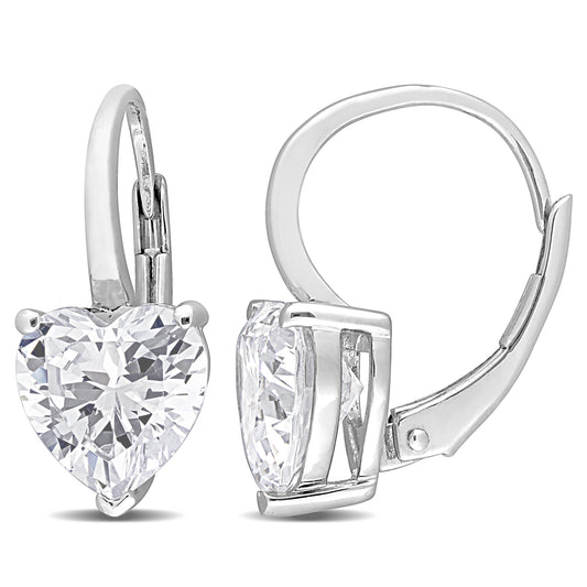 4 CT TGW White Cubic Zirconia LeverBack Earrings Silver