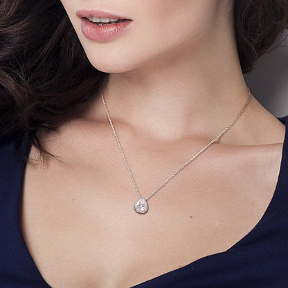 2 ct Dew created moissanite Teardrop fashion pendant with chain silver
