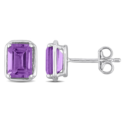 2 ct TGW Amethyst Bezel Studs