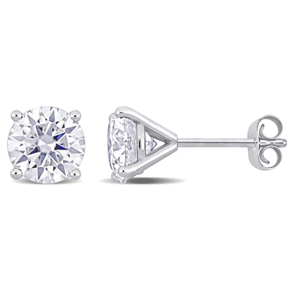 14K Gold 1 7/8 Ctw Moissanite Stud Earrings