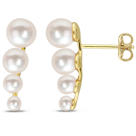 White Freshwater Cultured Pearl Ear Crawlers