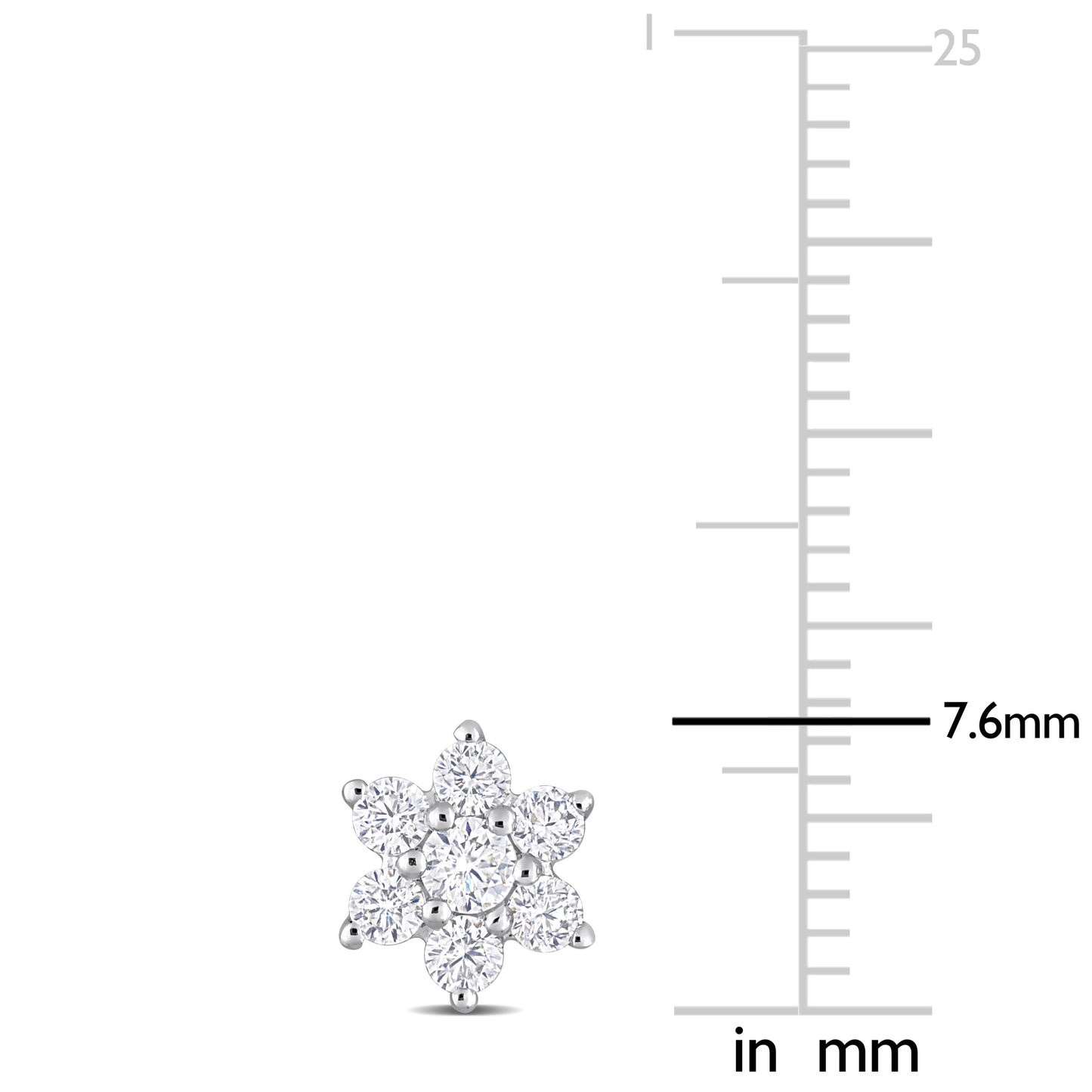 Moissanite Flower Studs