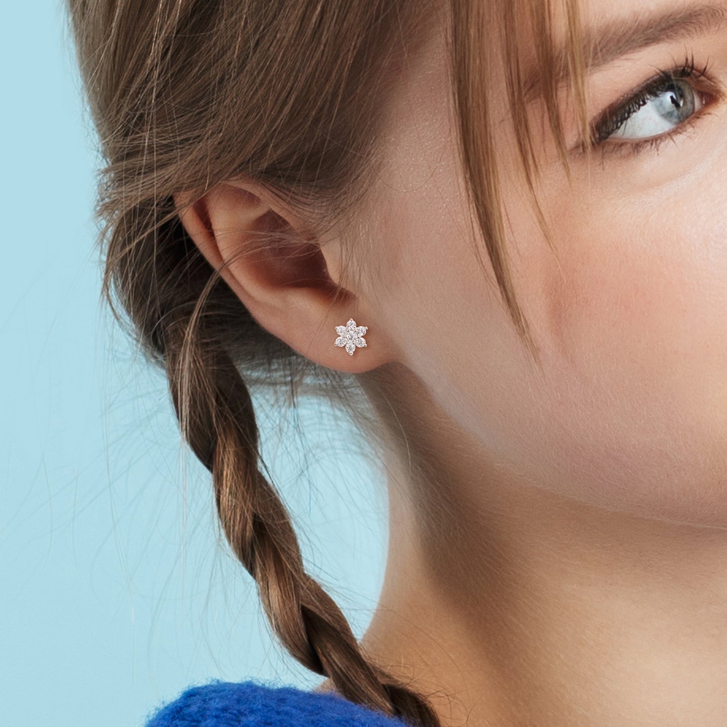 Moissanite Flower Studs