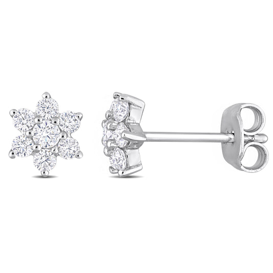 Moissanite Flower Studs