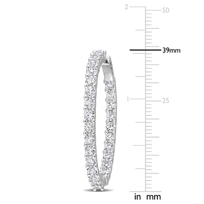 8 3/8 ct TGW Created white sapphire hoop earrings silver