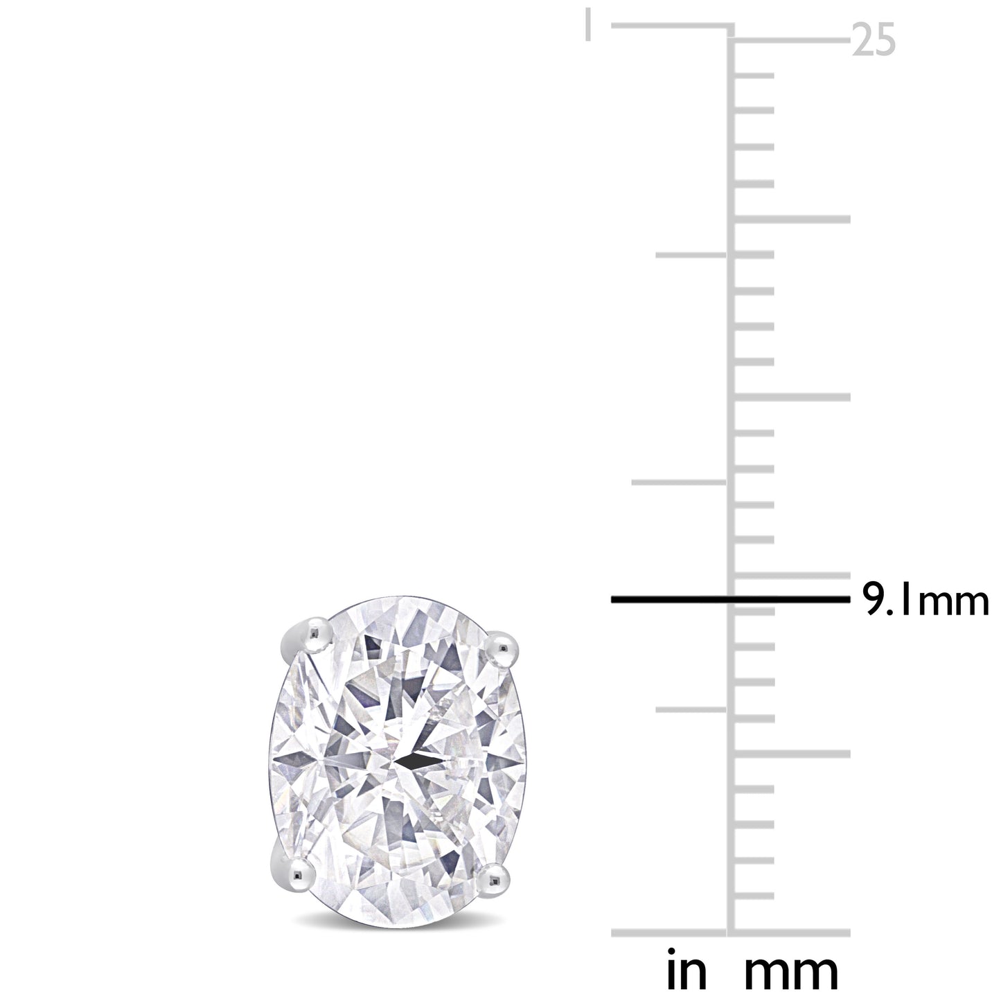 Moissanite 4 TGW Oval Studs