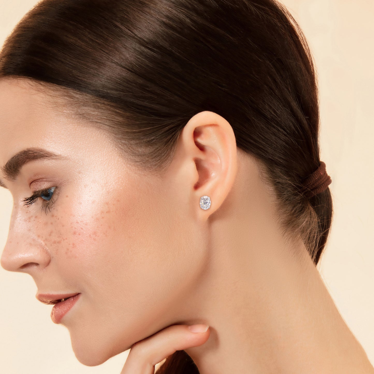 Moissanite 4 TGW Oval Studs