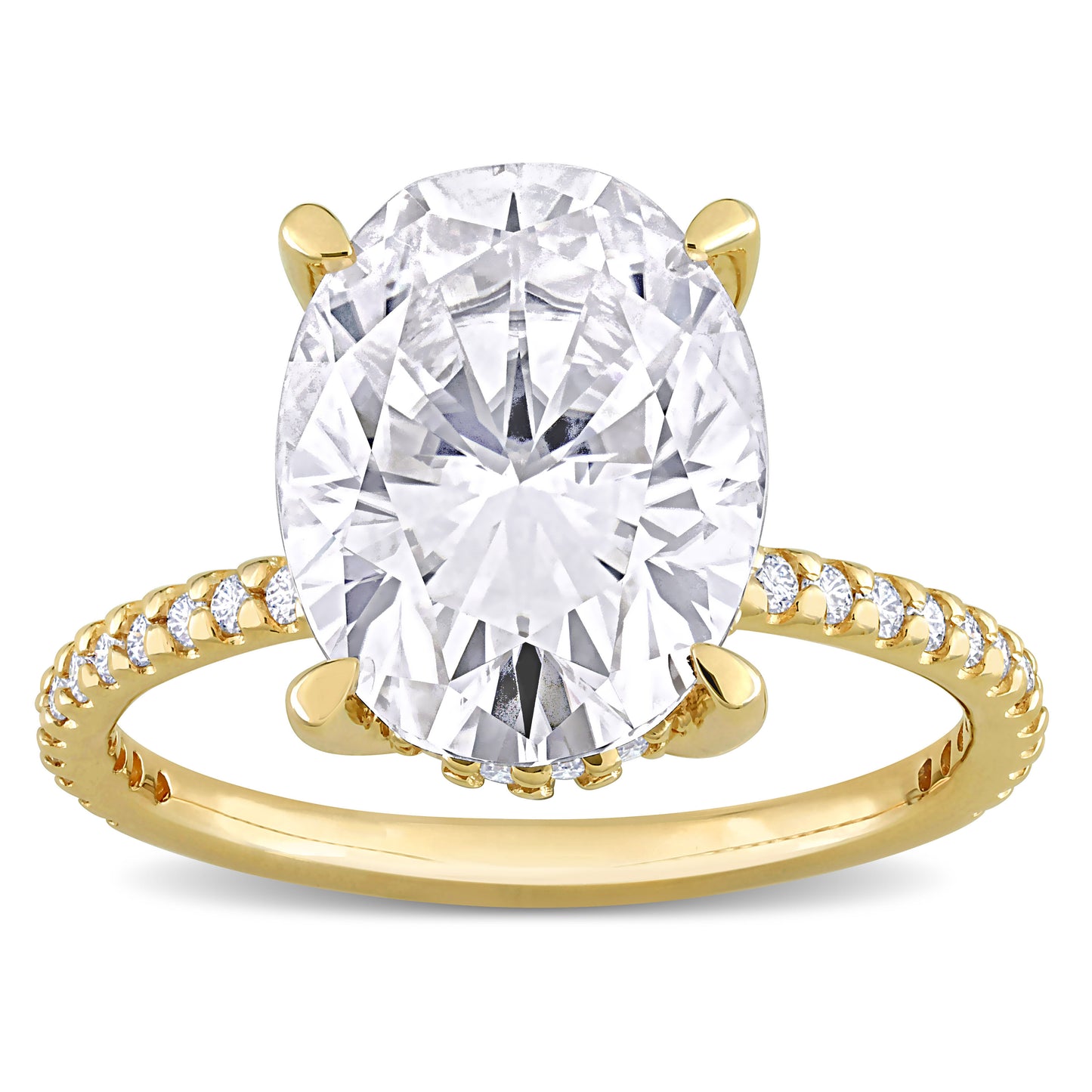 4 7/8 CT DEW Created Moissanite-White Fashion Ring 10k Yellow Gold