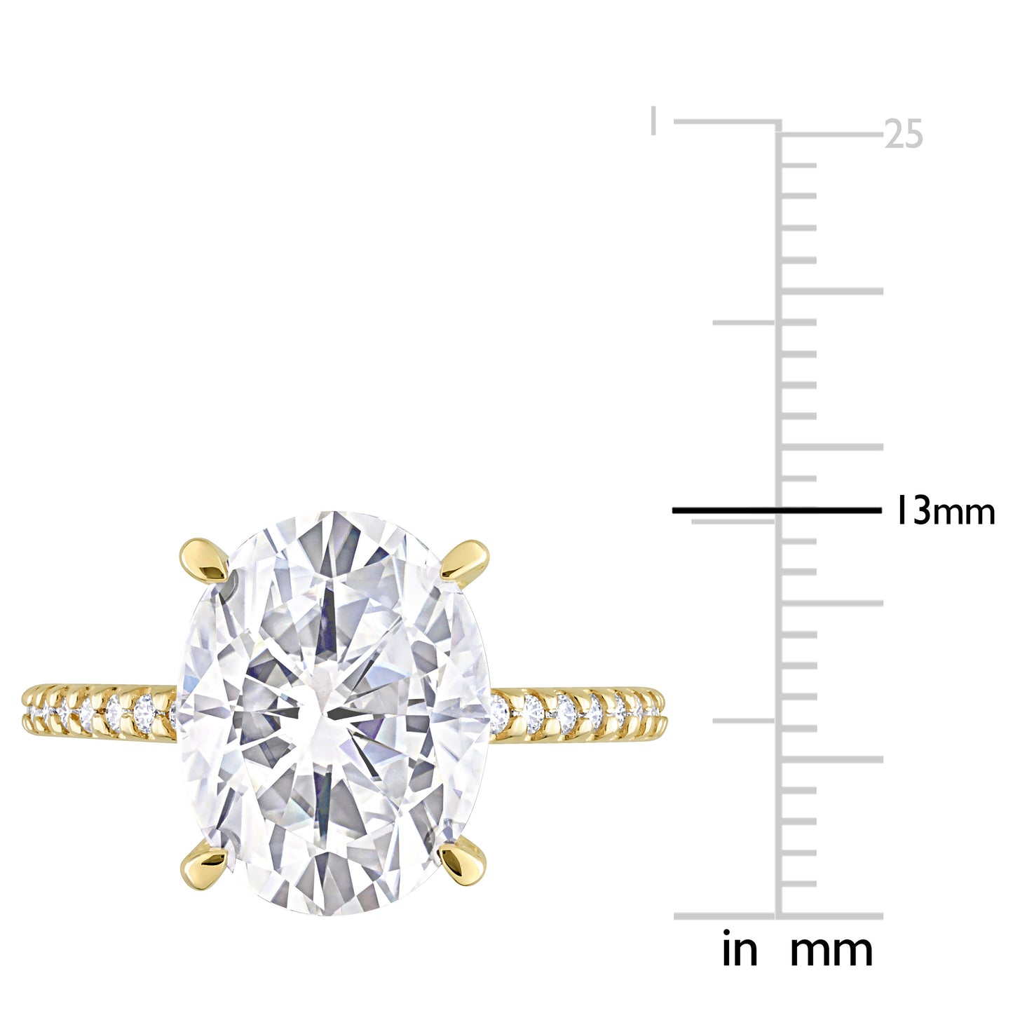 4 7/8 CT DEW Created Moissanite-White Fashion Ring 10k Yellow Gold