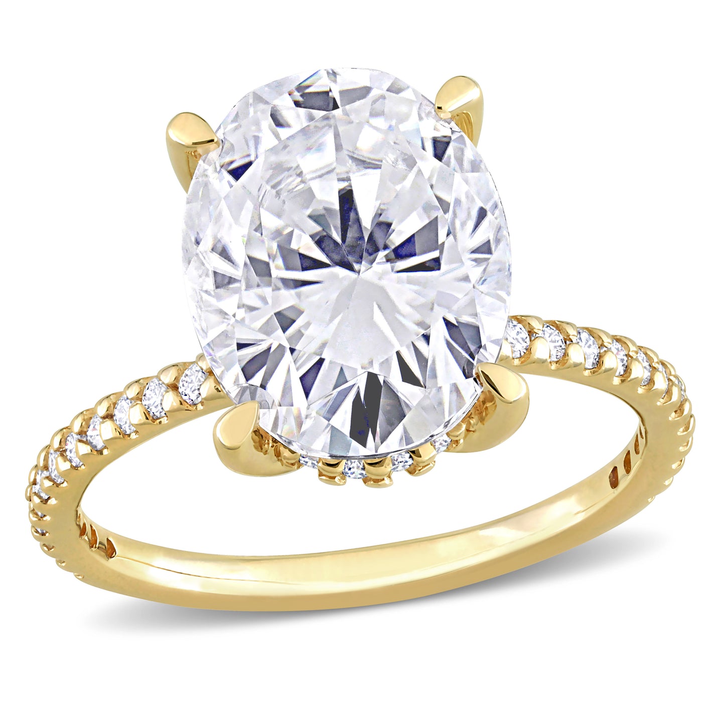 4 7/8 CT DEW Created Moissanite-White Fashion Ring 10k Yellow Gold