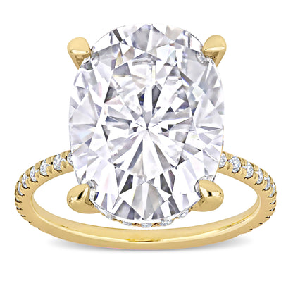 8 CT DEW Created Moissanite-White Fashion Ring 10k Yellow Gold