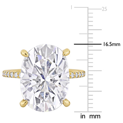 8 CT DEW Created Moissanite-White Fashion Ring 10k Yellow Gold