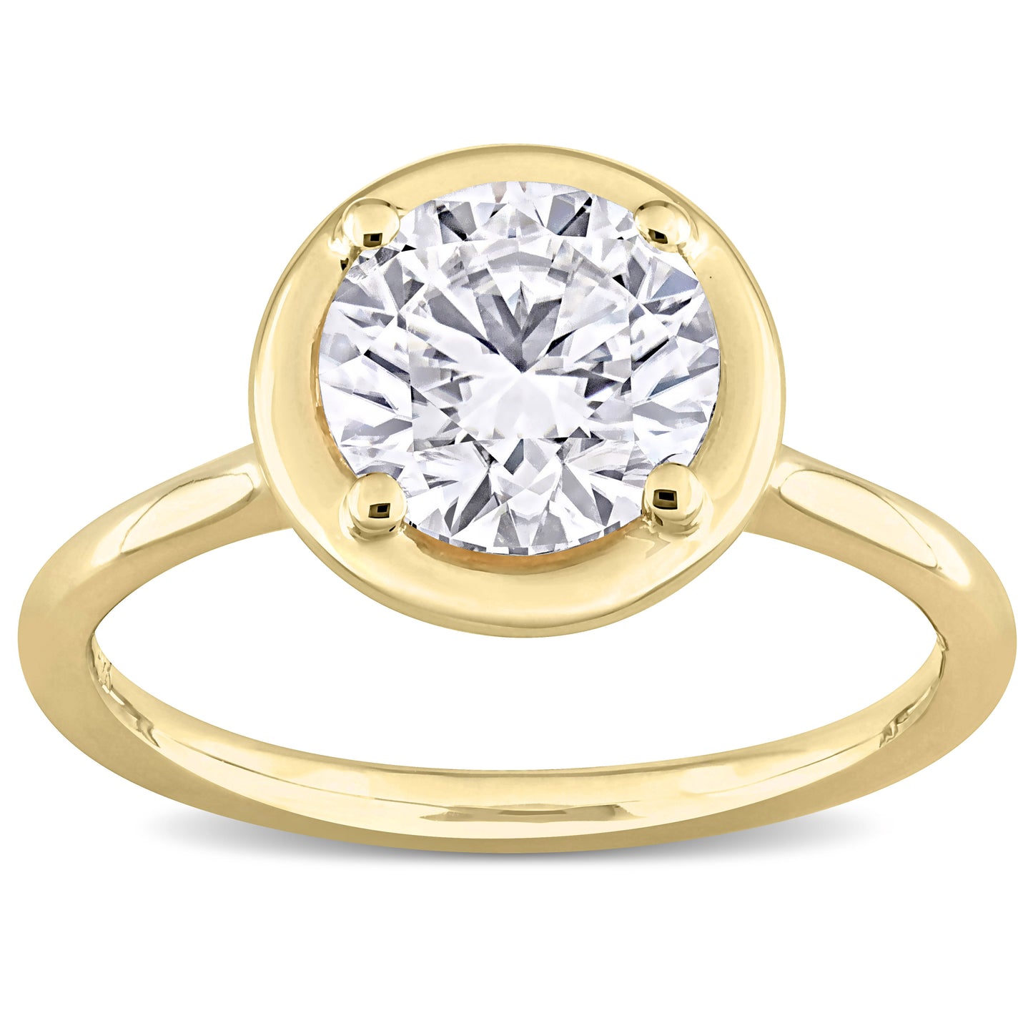 1 4/5 CT DEW Created Moissanite-White Fashion Ring 10k Yellow Gold